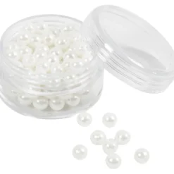 Vaxpärlor, Dia. 5 mm, Hålstl. 1,7 mm, pärlemor, 110 st./ 1 förp.