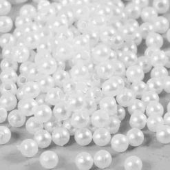 Vaxpärlor, Dia. 4 mm, Hålstl. 1,5 mm, pärlemor, 210 st./ 1 förp.