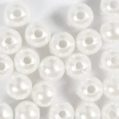 Vaxpärlor, Dia. 8 mm, Hålstl. 2,3 mm, pärlemor, 22 st./ 1 förp.