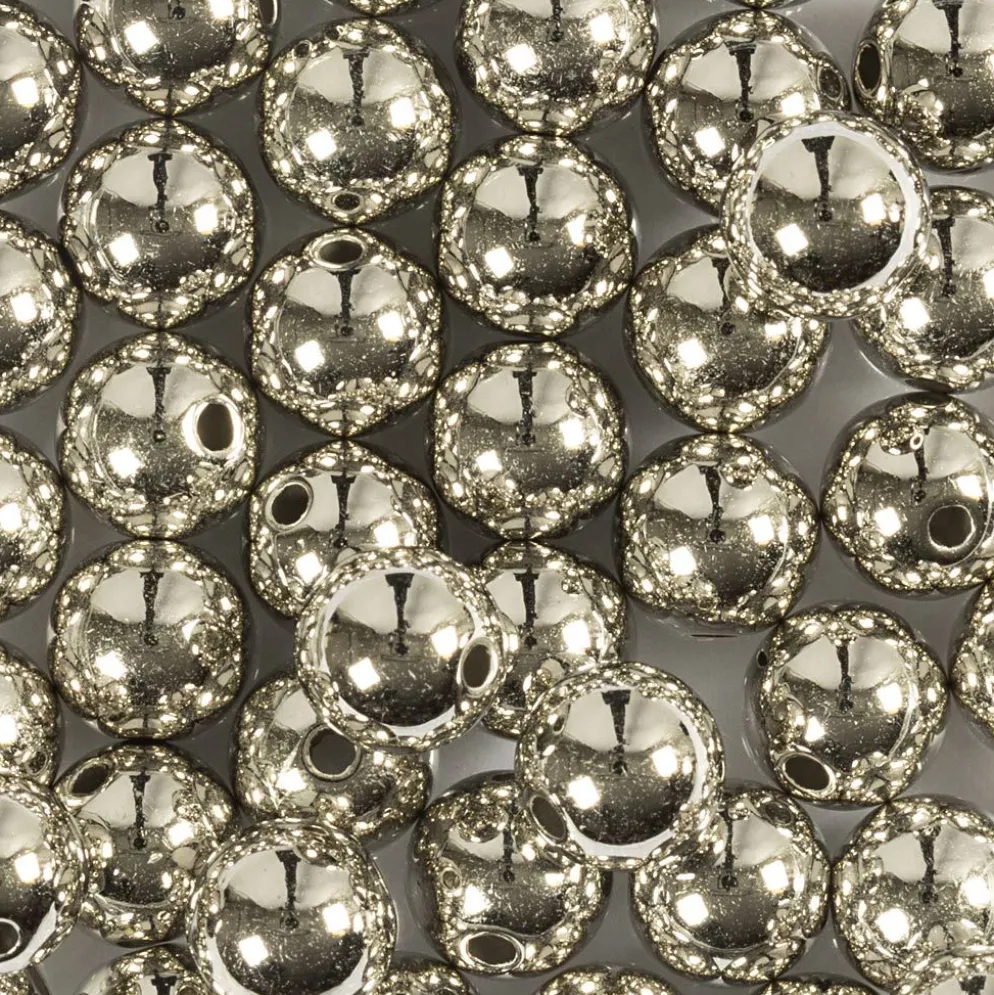 Vaxpärlor, Dia. 8 mm, Hålstl. 1 mm, silver, 50 st./ 1 förp.