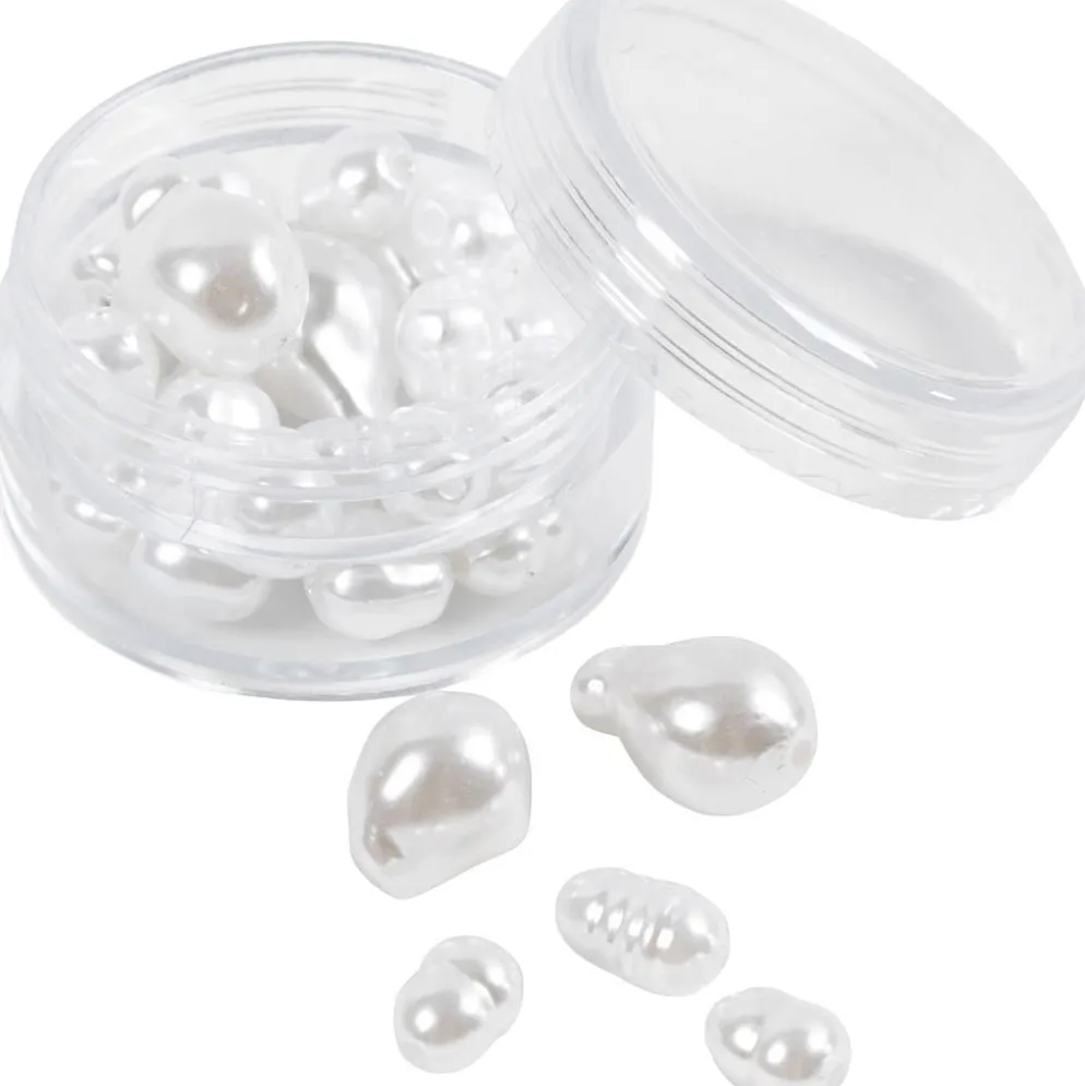 Vaxpärlor, Oval, Dia. 6-14 mm, Hålstl. 1,3-1,5 mm, 30 st./ 1 förp.