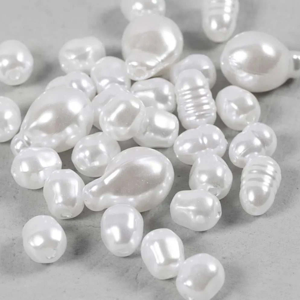 Vaxpärlor, Oval, Dia. 6-14 mm, Hålstl. 1,3-1,5 mm, 30 st./ 1 förp.