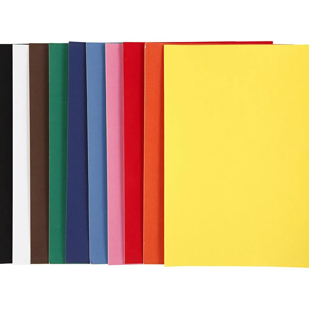 Velourpapper, A4, ark 210x297 mm, 140 g, mixade färger, 10 ark/ 1 förp.