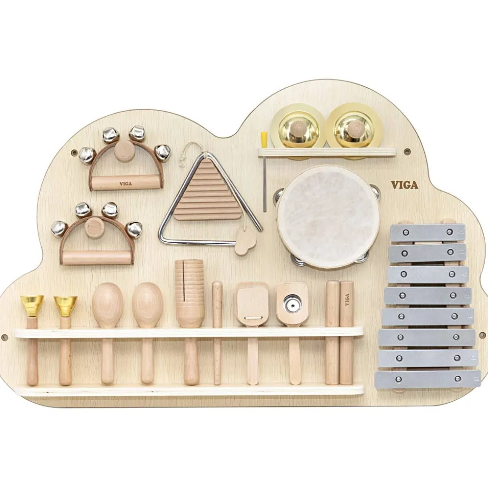 VIGA aktivitetstavla med slaginstrument , H: 48 cm, L: 75, B: 6,6, 12 delar/ 1 förp.