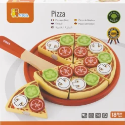 VIGA leksakspizza i trä, stl. 23x3,5 cm, 1 st.