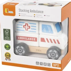 VIGA Stapel Ambulans i trä, Ambulans, stl. 13x10x8 cm, 1 st.