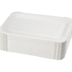 Vita fyrkantiga papptallrikar, stl. 20x13 cm, 250 st./ 1 förp.