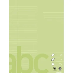 Övningsbok, A4, stl. 21x29,7 cm, Antal sidor 32, 29 linjer, 70 g, limegrön, 1 st.