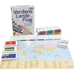 Världens länder och flaggor, DK, 1 set, Dansk text