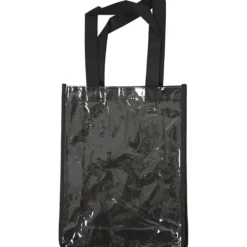 Väska med plastfront, stl. 30x23x7 cm, svart, 1 st.